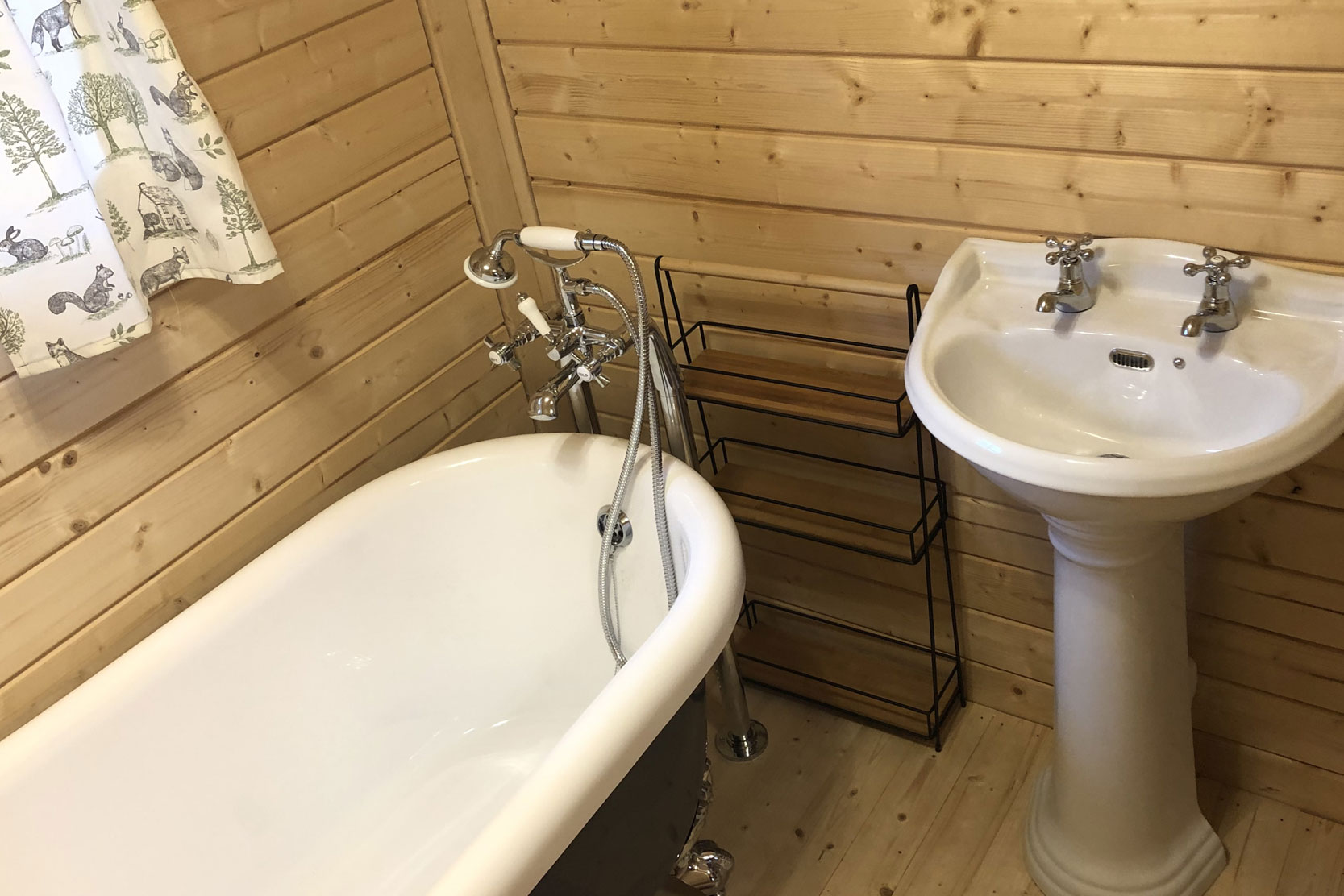Glamping cottage bathroom Norfolk